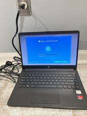 MaxSold Auction: HP 14-dk1003dx Laptop, AMD Athlon Silver, AMD Radeon Tested &#38; Ready - Decatur (Georgia, USA) SELLER MANAGED Moving Online Auction - Snapfinger Woods Drive (STORAGE)