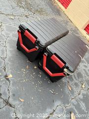 MaxSold Auction: Pair of Hard-Sided Plastic Storage Totes with Hinged Lids - Decatur (Georgia, USA) SELLER MANAGED Moving Online Auction - Snapfinger Woods Drive (STORAGE)