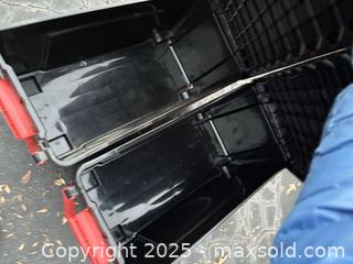 MaxSold Auction: Pair of Hard-Sided Plastic Storage Totes with Hinged Lids - Decatur (Georgia, USA) SELLER MANAGED Moving Online Auction - Snapfinger Woods Drive (STORAGE)