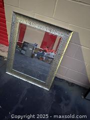 MaxSold Auction: Rectangular Wall Mirror with Antique Silver Textured Metal Frame - Decatur (Georgia, USA) SELLER MANAGED Moving Online Auction - Snapfinger Woods Drive (STORAGE)