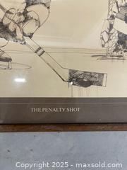 MaxSold Auction: Framed Pen and Ink Illustration on Paper “The Penalty Shot” - Aurora (Ontario, Canada) SELLER MANAGED Moving Online Auction - Goulding Avenue (STORAGE)
