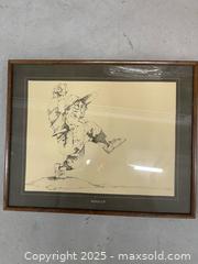 MaxSold Auction: Framed Pen and Ink Illustration on Paper “Wind Up” - Aurora (Ontario, Canada) SELLER MANAGED Moving Online Auction - Goulding Avenue (STORAGE)