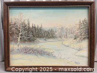MaxSold Auction: Framed Winter Landscape Painting - Aurora (Ontario, Canada) SELLER MANAGED Moving Online Auction - Goulding Avenue (STORAGE)
