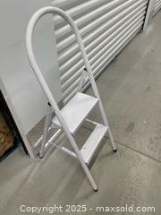 MaxSold Auction: White Metal Folding Step Ladder - Aurora (Ontario, Canada) SELLER MANAGED Moving Online Auction - Goulding Avenue (STORAGE)