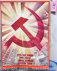 MaxSold Auction: 1985 Russian Political / Government Poster – Laminated Cold War Era Collectible - Los Angeles (California, USA) SELLER MANAGED Reseller Online Auction - Devonshire Street