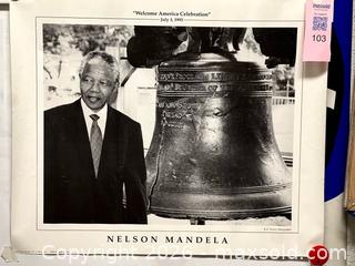 MaxSold Auction: 1993 Nelson Mandela Black & White Poster – Historic Political Image - Los Angeles (California, USA) SELLER MANAGED Reseller Online Auction - Devonshire Street