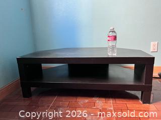 MaxSold Auction: IKEA LACK Corner TV Stand / Table – Black-Brown, Pre-Owned - Los Angeles (California, USA) SELLER MANAGED Reseller Online Auction - Devonshire Street