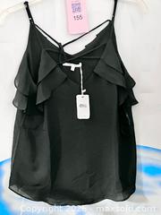 MaxSold Auction: NWT Black Ruffled Cami Tank —Naked Zebra - Los Angeles (California, USA) SELLER MANAGED Reseller Online Auction - Devonshire Street