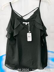 MaxSold Auction: NWT Black Ruffled Cami Tank —Naked Zebra - Los Angeles (California, USA) SELLER MANAGED Reseller Online Auction - Devonshire Street