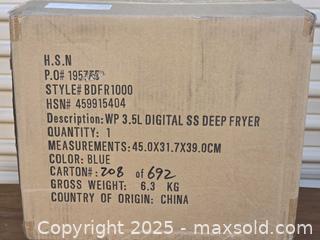 MaxSold Auction: Brand new Wolfgang puck 3.5l digital ss deep fryer - Sun City (Arizona, USA) PARTNER MANAGED Downsizing Online Auction - North 107th Ave