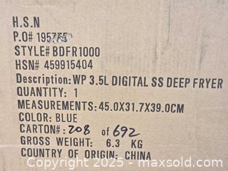 MaxSold Auction: Brand new Wolfgang puck 3.5l digital ss deep fryer - Sun City (Arizona, USA) PARTNER MANAGED Downsizing Online Auction - North 107th Ave