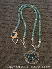 MaxSold Auction: Very unique sterling silver and beaded necklace  - Sun City (Arizona, USA) PARTNER MANAGED Downsizing Online Auction - North 107th Ave