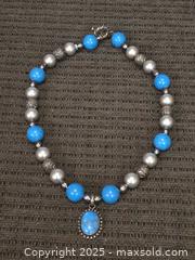 MaxSold Auction: Wonderful sterling silver and blue stone necklace  - Sun City (Arizona, USA) PARTNER MANAGED Downsizing Online Auction - North 107th Ave