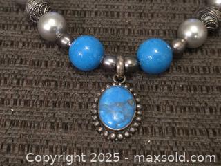 MaxSold Auction: Wonderful sterling silver and blue stone necklace  - Sun City (Arizona, USA) PARTNER MANAGED Downsizing Online Auction - North 107th Ave