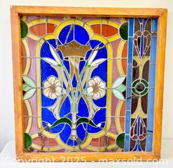 MaxSold Auction: C.1890 Gothic Stained Glass Wood Paneled Window From Scottish Church 30" - Toronto (Ontario, Canada) PARTNER MANAGED Reseller Online Auction - Railside Road