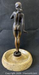 MaxSold Auction: Dramatic Nude Art Deco Lady Austrian Bronze Sculpture On Circular Marble Base 12" Tall - Toronto (Ontario, Canada) PARTNER MANAGED Reseller Online Auction - Railside Road