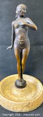 MaxSold Auction: Dramatic Nude Art Deco Lady Austrian Bronze Sculpture On Circular Marble Base 12" Tall - Toronto (Ontario, Canada) PARTNER MANAGED Reseller Online Auction - Railside Road
