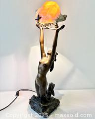 MaxSold Auction: Sensual Bronze Art Nouveau Nude Mermaid Iridescent Nautilus Shell Shade Table Lamp Artist Signed Marina Paris 1923 - Toronto (Ontario, Canada) PARTNER MANAGED Reseller Online Auction - Railside Road