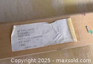 MaxSold Auction: Very Large "Musique" 1982 Acrylic Painting On Canvas Artist Signed Judy Singer 67" Tall - Toronto (Ontario, Canada) PARTNER MANAGED Reseller Online Auction - Railside Road