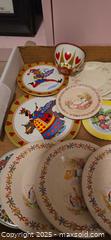 MaxSold Auction: Lot of 20+ Vintage Tin/Metal Toy Plates, Mixed Designs - San Jose (California, USA) SELLER MANAGED Downsizing Online Auction - Paladin Drive
