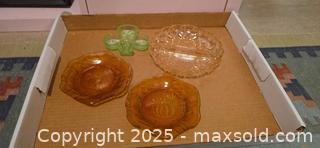 MaxSold Auction: Lot of 4 Vintage Pressed Glass Serving Pieces - San Jose (California, USA) SELLER MANAGED Downsizing Online Auction - Paladin Drive