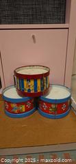 MaxSold Auction: Ohio Art Children's Tin Toy Drum Set, Lot of 3, Mid-Century - San Jose (California, USA) SELLER MANAGED Downsizing Online Auction - Paladin Drive