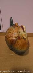 MaxSold Auction: Vintage Hen Cookie Jar Glazed Ceramic Marked 'USA' / Fapco - San Jose (California, USA) SELLER MANAGED Downsizing Online Auction - Paladin Drive
