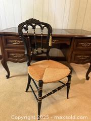 MaxSold Auction: Antique Wicker-Seat Bedroom Chair in Black and Gold - San Francisco (California, USA) SELLER MANAGED Estate Sale Online Auction - Kenwood Way