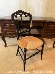 MaxSold Auction: Antique Wicker-Seat Bedroom Chair in Black and Gold - San Francisco (California, USA) SELLER MANAGED Estate Sale Online Auction - Kenwood Way