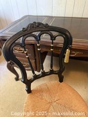 MaxSold Auction: Antique Wicker-Seat Bedroom Chair in Black and Gold - San Francisco (California, USA) SELLER MANAGED Estate Sale Online Auction - Kenwood Way