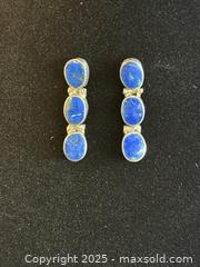 MaxSold Auction: Pair of Lapis &#38; Sterling Silver Earrings  - San Francisco (California, USA) SELLER MANAGED Estate Sale Online Auction - Kenwood Way