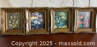 MaxSold Auction: Set of 4 Small Vintage Framed Floral Art #1 - San Francisco (California, USA) SELLER MANAGED Estate Sale Online Auction - Kenwood Way