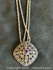 MaxSold Auction: Sterling Silver Amethyst and Marcasite Pendant Necklace Set - San Francisco (California, USA) SELLER MANAGED Estate Sale Online Auction - Kenwood Way
