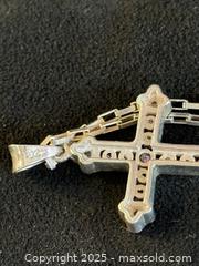 MaxSold Auction: Sterling Silver and Amethyst Cross with Chain - San Francisco (California, USA) SELLER MANAGED Estate Sale Online Auction - Kenwood Way