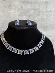 MaxSold Auction: Sterling Silver Lapis Lazuli Choker Necklace &#38; Matching Earrings - San Francisco (California, USA) SELLER MANAGED Estate Sale Online Auction - Kenwood Way