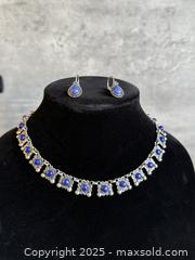 MaxSold Auction: Sterling Silver Lapis Lazuli Choker Necklace &#38; Matching Earrings - San Francisco (California, USA) SELLER MANAGED Estate Sale Online Auction - Kenwood Way