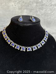 MaxSold Auction: Sterling Silver Lapis Lazuli Choker Necklace &#38; Matching Earrings - San Francisco (California, USA) SELLER MANAGED Estate Sale Online Auction - Kenwood Way
