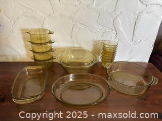 MaxSold Auction: Vintage Amber Yellow Mexico Glass Casserole Dish Ovenware Baking Bowls & Dishes - San Francisco (California, USA) SELLER MANAGED Estate Sale Online Auction - Kenwood Way