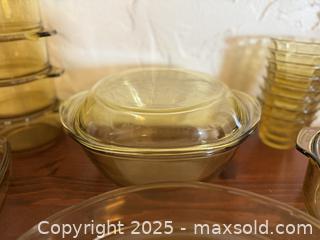 MaxSold Auction: Vintage Amber Yellow Mexico Glass Casserole Dish Ovenware Baking Bowls & Dishes - San Francisco (California, USA) SELLER MANAGED Estate Sale Online Auction - Kenwood Way