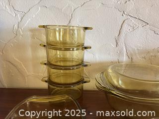 MaxSold Auction: Vintage Amber Yellow Mexico Glass Casserole Dish Ovenware Baking Bowls & Dishes - San Francisco (California, USA) SELLER MANAGED Estate Sale Online Auction - Kenwood Way