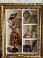 MaxSold Auction: Vintage Arister Gifts Gilded Age Pink Fashion Accessories Ornate Gold Framed Art Shadow Box - San Francisco (California, USA) SELLER MANAGED Estate Sale Online Auction - Kenwood Way