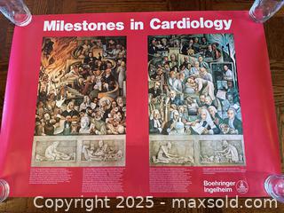 MaxSold Auction: Vintage Art Poster: Milestones in Cardiology for Boehringer Ingelheim  - San Francisco (California, USA) SELLER MANAGED Estate Sale Online Auction - Kenwood Way