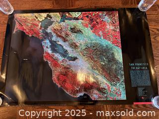 MaxSold Auction: Vintage Art Poster: San Francisco & The Bay Area Topographical Map - San Francisco (California, USA) SELLER MANAGED Estate Sale Online Auction - Kenwood Way
