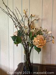 MaxSold Auction: Vintage Faux Flowers in Glass Cylindrical Vase - San Francisco (California, USA) SELLER MANAGED Estate Sale Online Auction - Kenwood Way