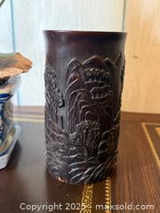 MaxSold Auction: Vintage Faux Orchid in Porcelain Planter & Hand-Carved Vases - San Francisco (California, USA) SELLER MANAGED Estate Sale Online Auction - Kenwood Way