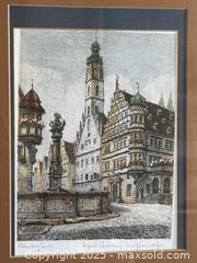 MaxSold Auction: Vintage Framed Art: Ernst Geissendorfer Rothenburg Colored Etching Signed - San Francisco (California, USA) SELLER MANAGED Estate Sale Online Auction - Kenwood Way