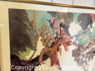 MaxSold Auction: Vintage Framed Art: Grapes on the Vine by Marge Gray 1984 - San Francisco (California, USA) SELLER MANAGED Estate Sale Online Auction - Kenwood Way