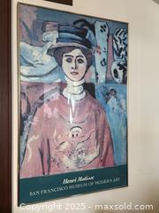 MaxSold Auction: Vintage Framed Art: The Girl with Green Eyes by Henri Matisse for The San Francisco Museum of Modern Art SFMOMA - San Francisco (California, USA) SELLER MANAGED Estate Sale Online Auction - Kenwood Way
