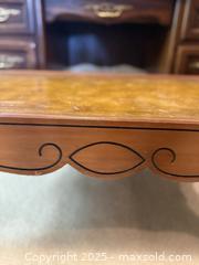 MaxSold Auction: Vintage French Country Wooden Coffee Table with Leather Top and Gold Edge - San Francisco (California, USA) SELLER MANAGED Estate Sale Online Auction - Kenwood Way
