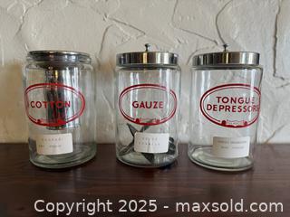 MaxSold Auction: Vintage Glass Cotton, Gauze, & Tongue Depressor Containers - San Francisco (California, USA) SELLER MANAGED Estate Sale Online Auction - Kenwood Way